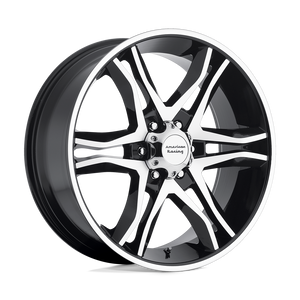 17X8 American Racing AR893 MAINLINE GLOSS BLACK MACHINED 5X114.3