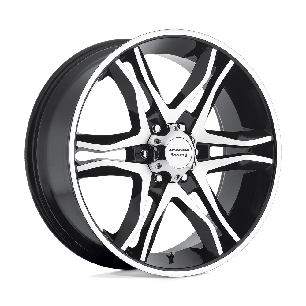 20X8.5 American Racing AR893 MAINLINE GLOSS BLACK MACHINED 6X139.7