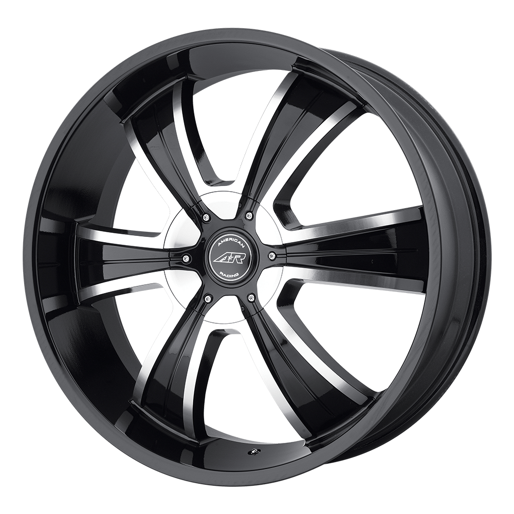 18X8 American Racing AR894 GLOSS BLACK MACHINED 6X127/6X135