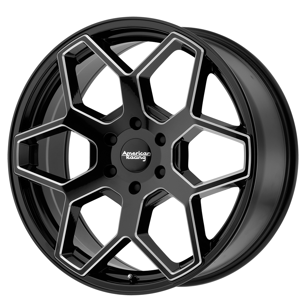 20X8.5 American Racing AR916 GLOSS BLACK MILLED 6X139.7