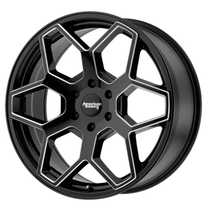 20X8.5 American Racing AR916 GLOSS BLACK MILLED 6X139.7