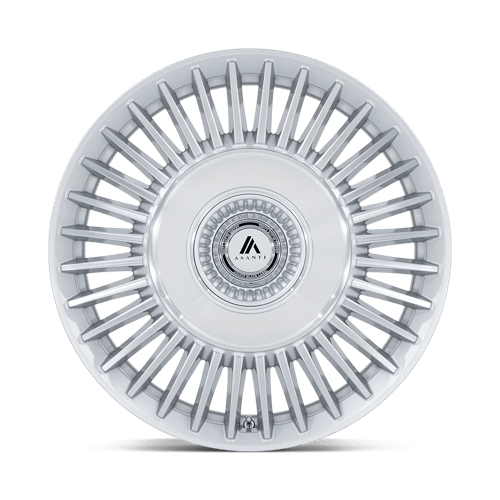 20X10.5 Asanti Black AB040 TIARA GLOSS SILVER BRIGHT MACH FACE 5X108/5X112