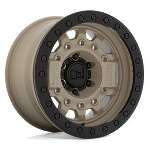 17" Black Rhino Hard Alloys AVENGER BEADLOCK DESERT SAND W/ BLACK HARDWARE 6X139.7