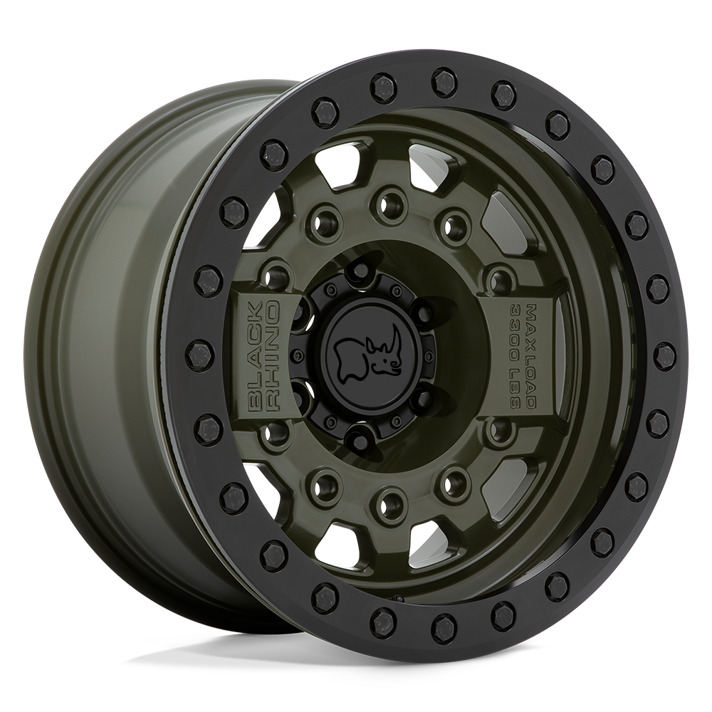 17X8.5 Black Rhino Hard Alloys AVENGER BEADLOCK OLIVE DRAB GREEN BLK HARDWARE 6X139.7