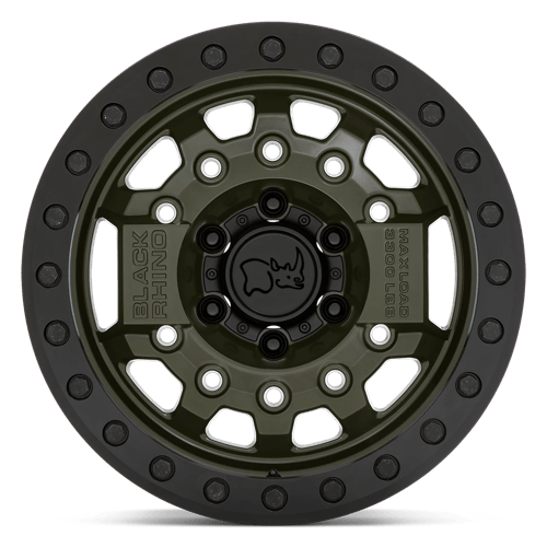 17X8.5 Black Rhino Hard Alloys AVENGER BEADLOCK OLIVE DRAB GREEN BLK HARDWARE 6X139.7