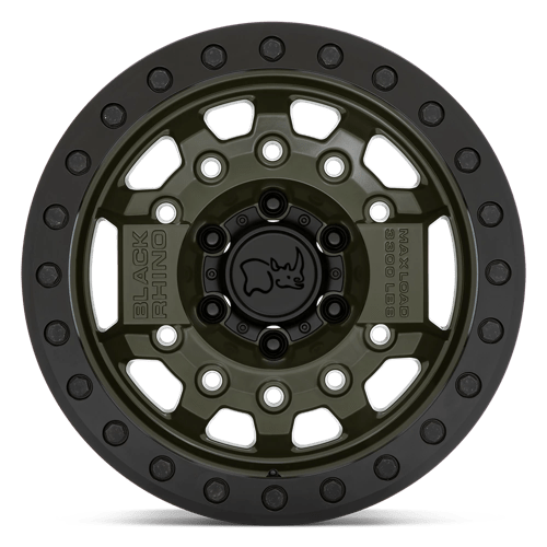 17" Black Rhino Hard Alloys AVENGER BEADLOCK OLIVE DRAB GREEN BLK HARDWARE 6X139.7