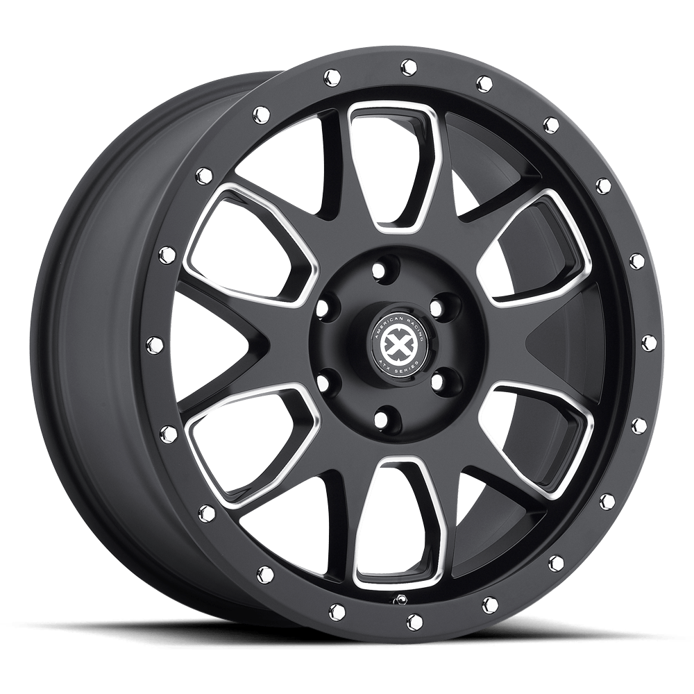 20X9 ATX Series AX196 SATIN BLACK W/ MILLED ACCENTS 6X139.7
