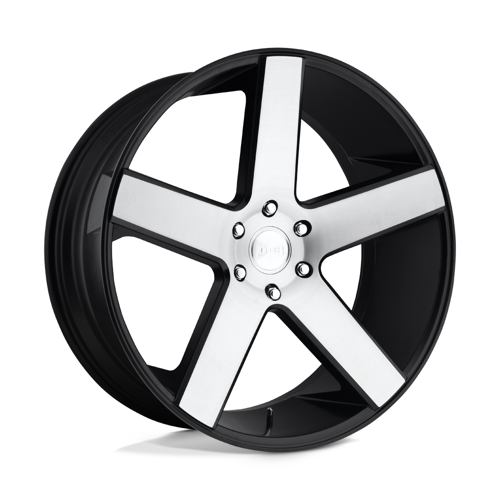 24X10 DUB 1PC S217 BALLER GLOSS BLACK BRUSHED 6X135