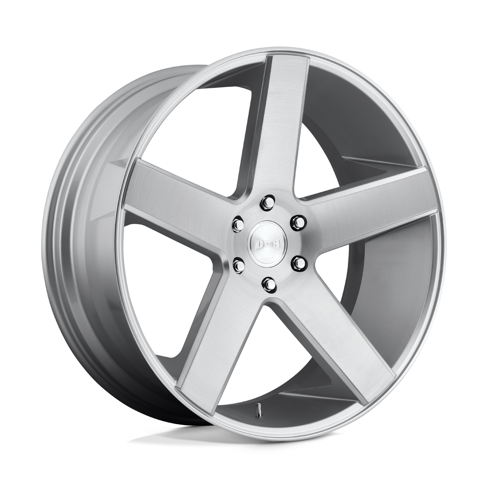 22X9.5 DUB 1PC S218 BALLER GLOSS SILVER BRUSHED 6X135