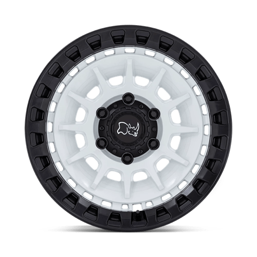 17X8.5 Black Rhino Hard Alloys BARRAGE GLOSS WHITE ON MATTE BLACK 6X139.7