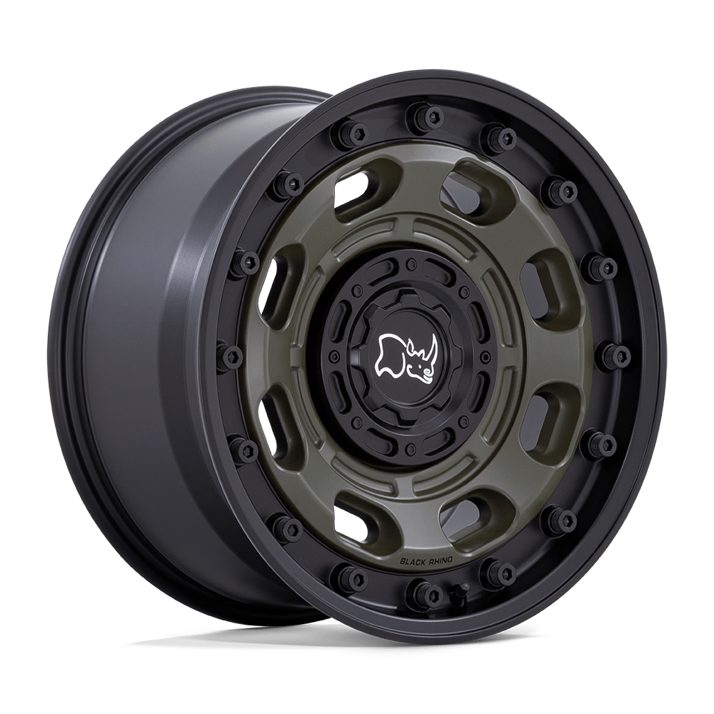 20X10 Black Rhino Hard Alloys ATLAS OLIVE DRAB GREEN W/ BLACK LIP BLANK