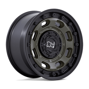 20X10 Black Rhino Hard Alloys ATLAS OLIVE DRAB GREEN W/ BLACK LIP BLANK