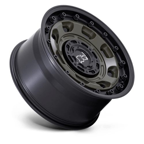 20X10 Black Rhino Hard Alloys ATLAS OLIVE DRAB GREEN W/ BLACK LIP BLANK
