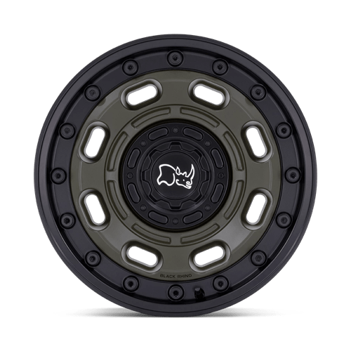 20X10 Black Rhino Hard Alloys ATLAS OLIVE DRAB GREEN W/ BLACK LIP BLANK