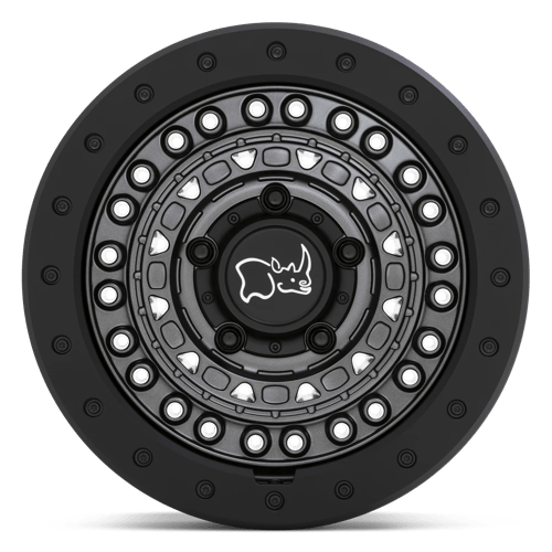 17" Black Rhino Hard Alloys BARRICADE GUN BLACK W/ BLACK ROCK GUARD 5X127