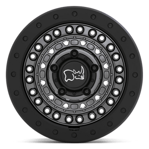 18" Black Rhino Hard Alloys BARRICADE GUN BLACK W/ BLACK ROCK GUARD 6X120