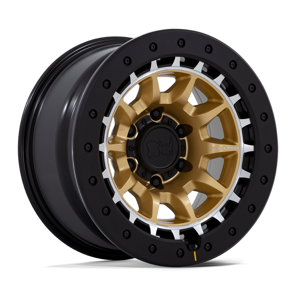 17X8.5 Black Rhino Hard Alloys BR016 TUSK MATTE GOLD W/ MACHINED RING 6X135