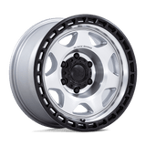 17X8.5 Black Rhino Hard Alloys BR018 VOYAGER SILVER MACHINED W/ M-BLACK LIP 6X139.7