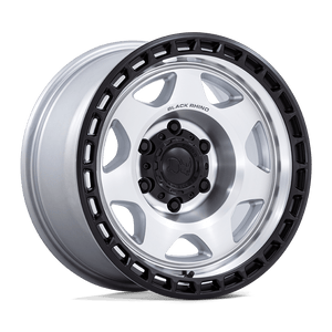 17X8.5 Black Rhino Hard Alloys BR018 VOYAGER SILVER MACHINED W/ M-BLACK LIP 6X120