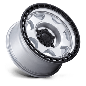 17X8.5 Black Rhino Hard Alloys BR018 VOYAGER SILVER MACHINED W/ M-BLACK LIP 6X114.3