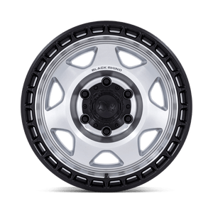 17X8.5 Black Rhino Hard Alloys BR018 VOYAGER SILVER MACHINED W/ M-BLACK LIP 6X114.3