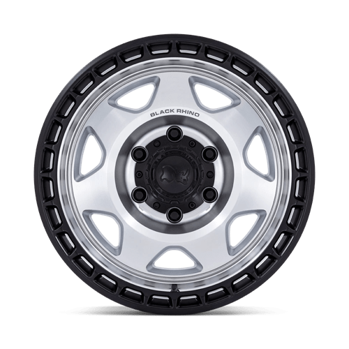 17X8.5 Black Rhino Hard Alloys BR018 VOYAGER SILVER MACHINED W/ M-BLACK LIP 5X127
