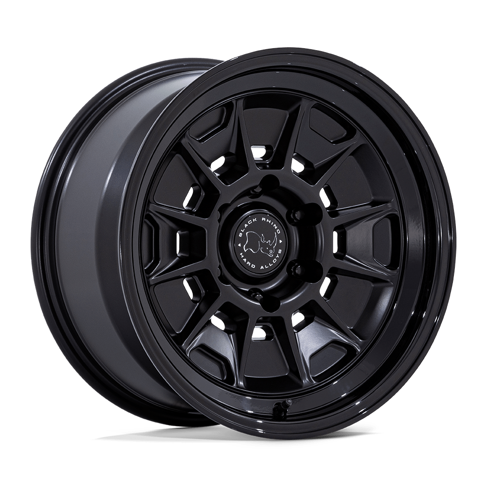18X9 Black Rhino Hard Alloys BR021 MONDO MATTE BLACK W/ GLOSS BLACK LIP 6X139.7