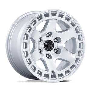 17X8.5 Black Rhino Hard Alloys BR022 BAHARI GLOSS SILVER W/ MACHINED FACE 6X135