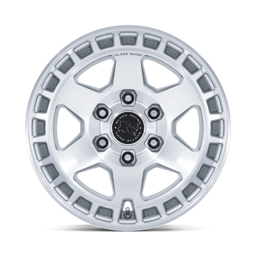 18X8 Black Rhino Hard Alloys BR022 BAHARI GLOSS SILVER W/ MACHINED FACE 6X139.7