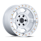 17X8.5 Black Rhino Hard Alloys BR029 TROOPER GLOSS SILVER W/ MACHINED FACE 6X135