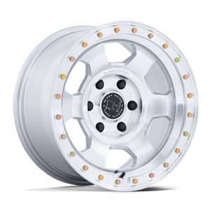 17X8.5 Black Rhino Hard Alloys BR029 TROOPER GLOSS SILVER W/ MACHINED FACE 5X127