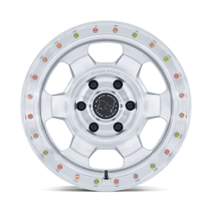 17X8.5 Black Rhino Hard Alloys BR029 TROOPER GLOSS SILVER W/ MACHINED FACE 5X130