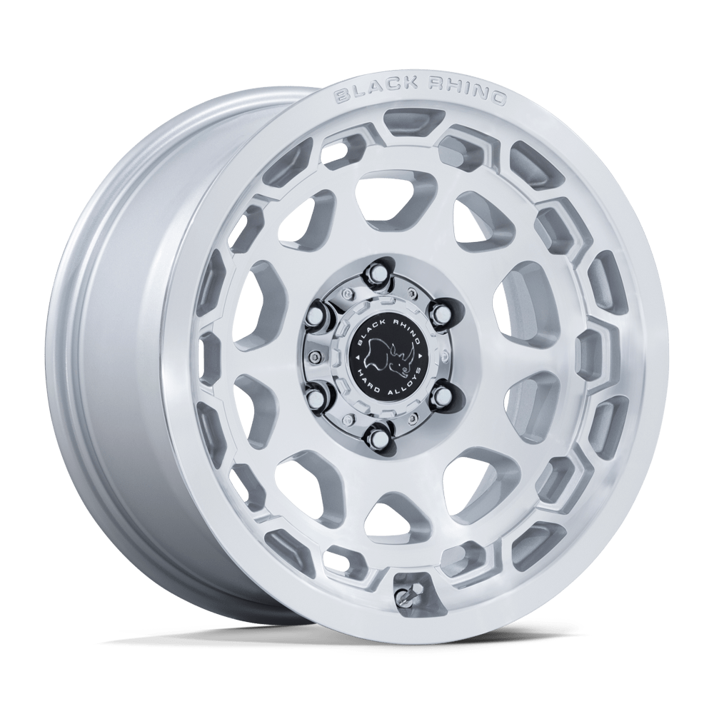 17X8.5 Black Rhino Hard Alloys BR026 CONGO GLOSS SILVER W/ MACHINED FACE 5X130