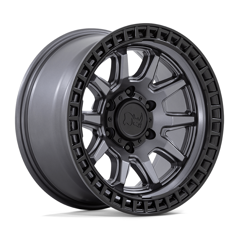 20X9 Black Rhino Hard Alloys CALICO MATTE GUNMETAL W/ M-BLACK LIP 6X139.7