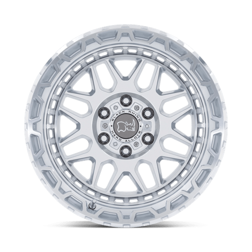 20X9.5 Black Rhino Hard Alloys HOLCOMB GLOSS SILVER W/ MIRROR CUT FAC 6X135