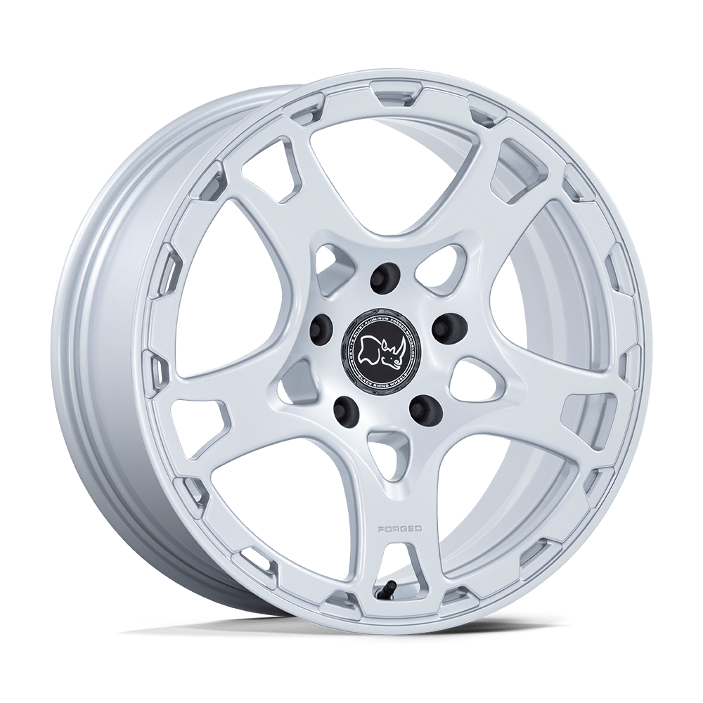 18X8 Black Rhino Hard Alloys KLAUE MATTE SILVER 5X130
