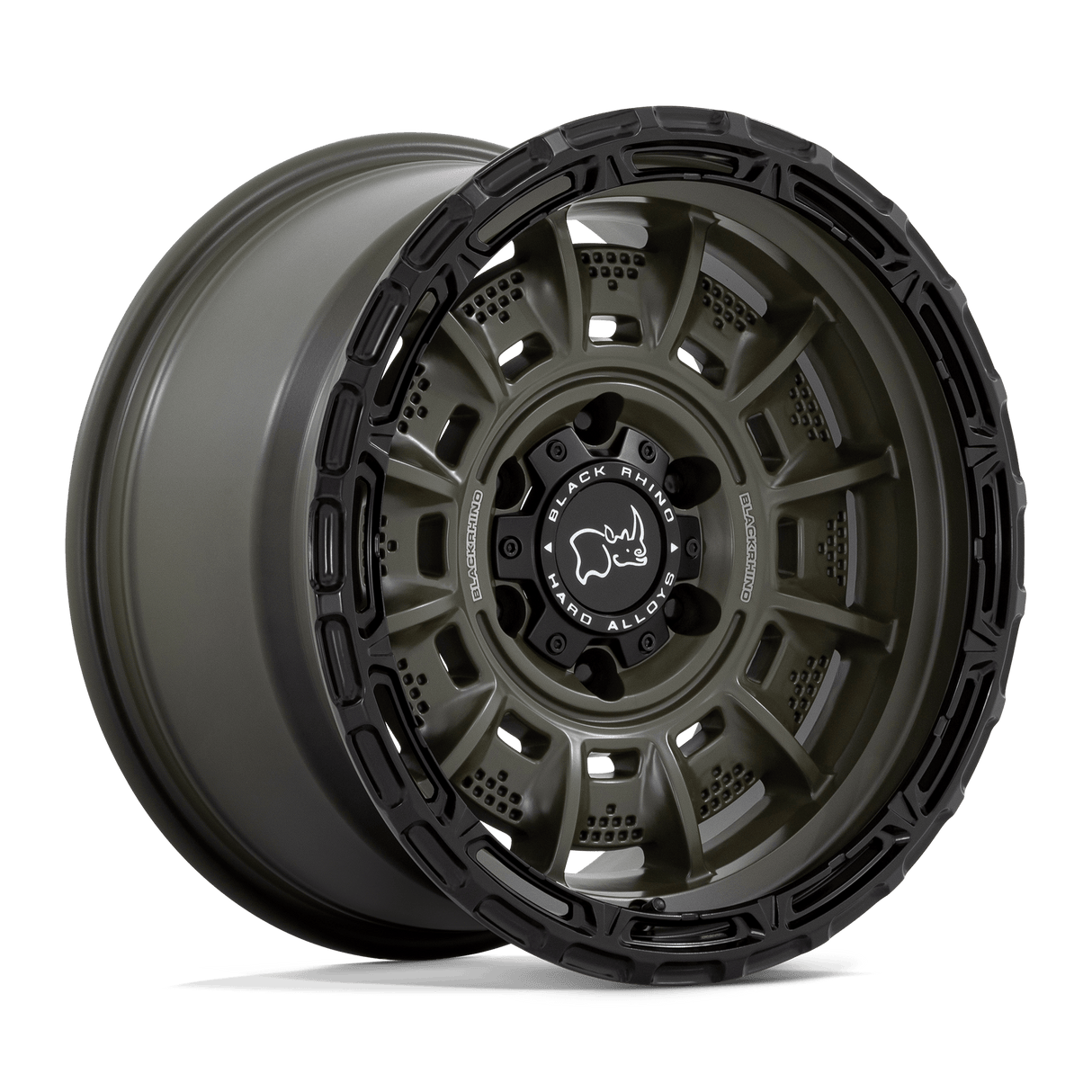 20X10 Black Rhino Hard Alloys LEGION OLIVE DRAB GREEN W/ BLACK LIP 6X135