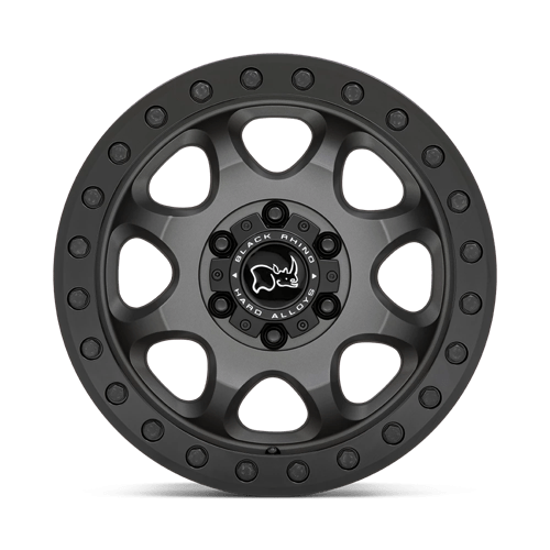 17X8 Black Rhino Hard Alloys VENTURE BEADLOCK MATTE GUNMETAL W/ BLACK HRDW 6X130