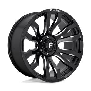 20X10 Fuel 1PC D673 BLITZ RIMS - GLOSS BLACK MILLED 6X135