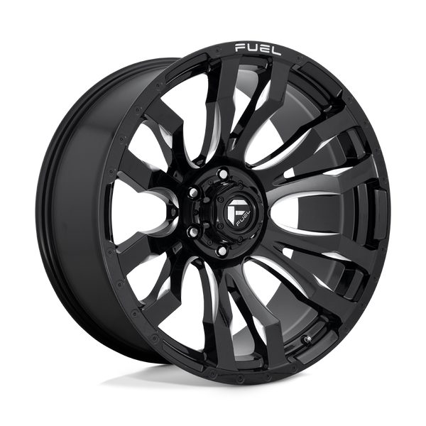 22X10 Fuel 1PC D673 BLITZ RIMS - GLOSS BLACK MILLED 8X180