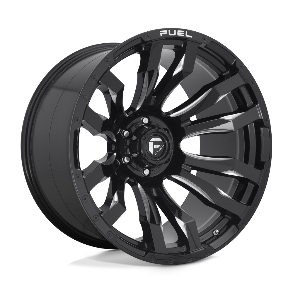 22X12 Fuel 1PC D673 BLITZ RIMS - GLOSS BLACK MILLED 6X139.7