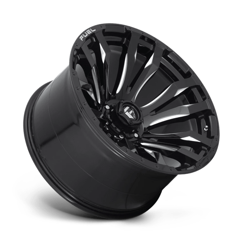 22X12 Fuel 1PC D673 BLITZ RIMS - GLOSS BLACK MILLED 6X139.7