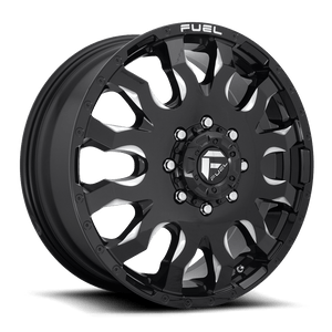 20X8.25 Fuel 1PC D673 BLITZ RIMS - GLOSS BLACK MILLED 8X165.1