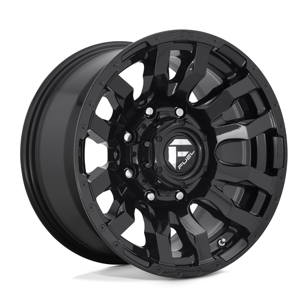 22X10 Fuel 1PC D675 BLITZ RIMS - GLOSS BLACK 8X180