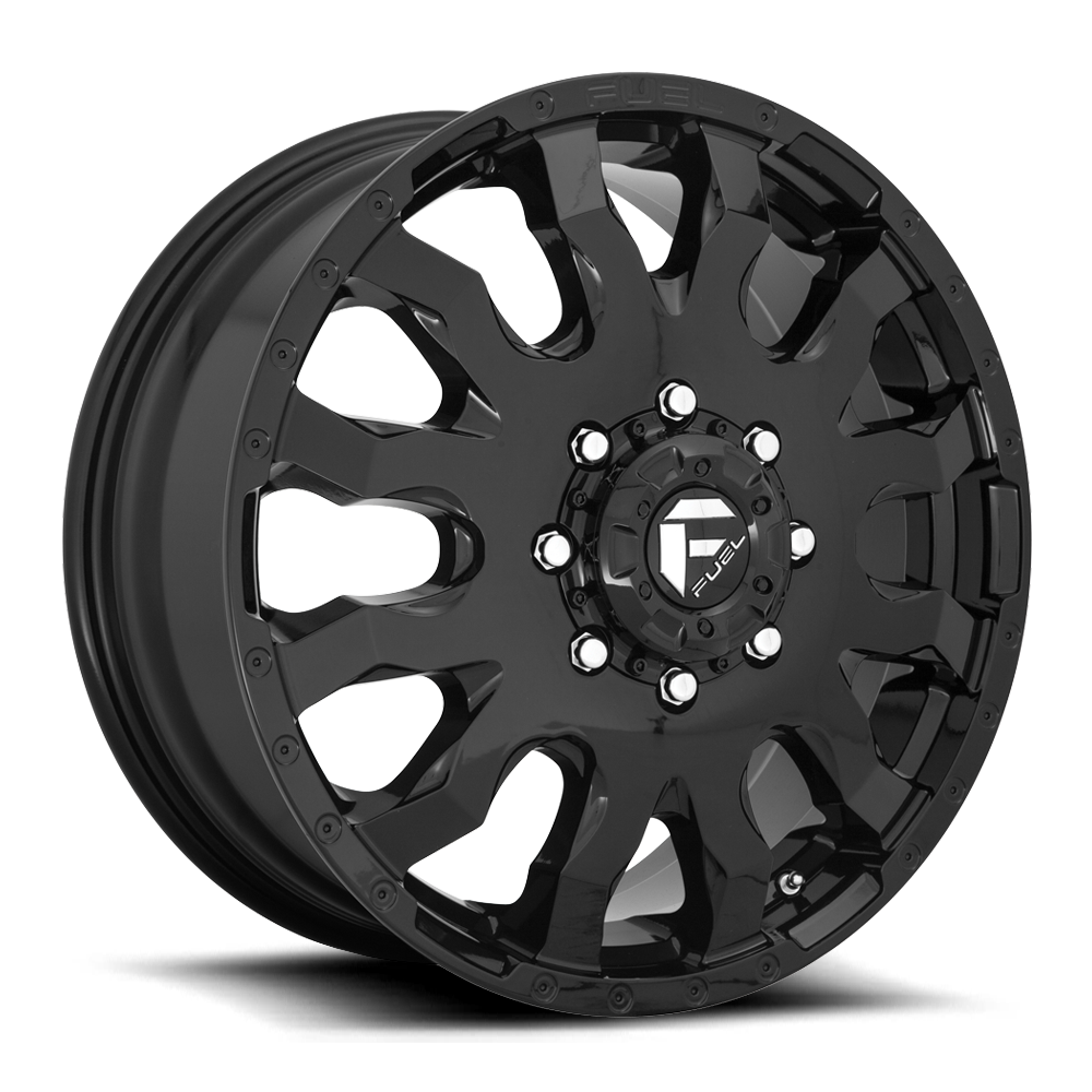 20X8.25 Fuel 1PC D675 BLITZ RIMS - GLOSS BLACK 8X165.1