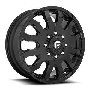 20X8.25 Fuel 1PC D675 BLITZ RIMS - GLOSS BLACK 8X165.1