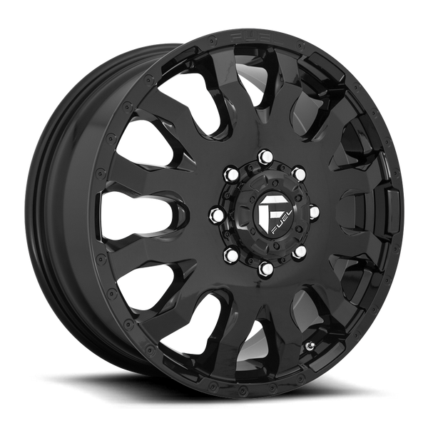 20X8.25 Fuel 1PC D675 BLITZ RIMS - GLOSS BLACK 8X165.1