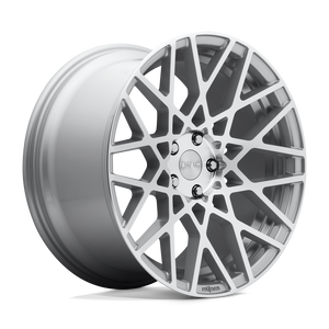 18X8.5 Rotiform R110 BLQ GLOSS SILVER MACHINED 5X114.3