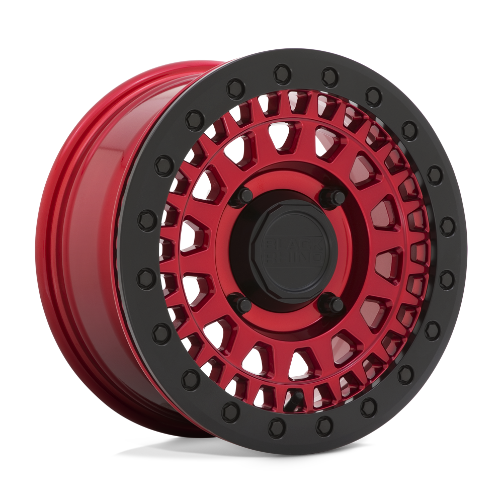 14" Black Rhino Hard Alloys - UTV PARKER UTV BEADLOCK CANDY RED W/ BLACK BEAD RING 4X110