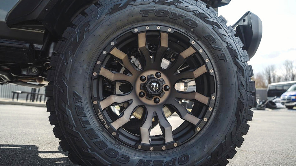 18X9 Fuel 1PC D674 BLITZ RIMS - MATTE BLACK DOUBLE DARK TINT 8X180